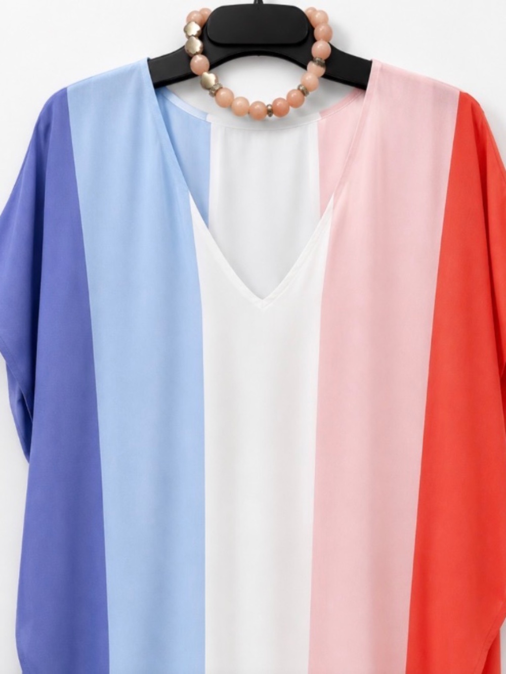 REB in J Colorblock Shift Dress‎ Blue Pink White Coral Size Small